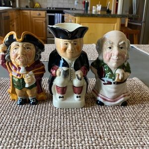 3- 6 inch Tobey Jugs excellent condition no chips